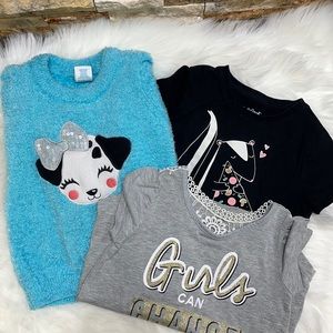 Girls 3 piece top bundle size Small